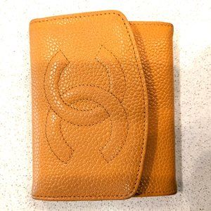 CHANEL Saddle Color Grained Calfskin Change Purse & Card holder